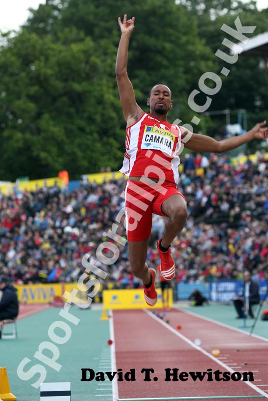 Alyn Camara in the long jump, 2012 Samsung Diamond League, Crystal Palace, London.